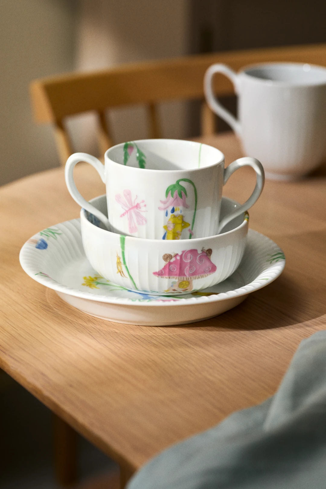 Hammershoi Kids Set of Mug, Plate and Bowl white w. deco