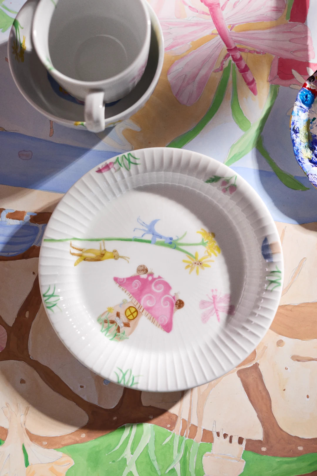 Hammershoi Kids Set of Mug, Plate and Bowl white w. deco