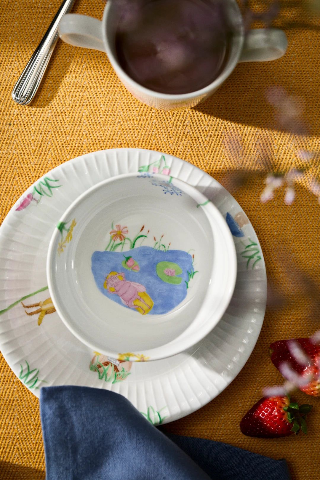 Hammershoi Kids Set of Mug, Plate and Bowl white w. deco