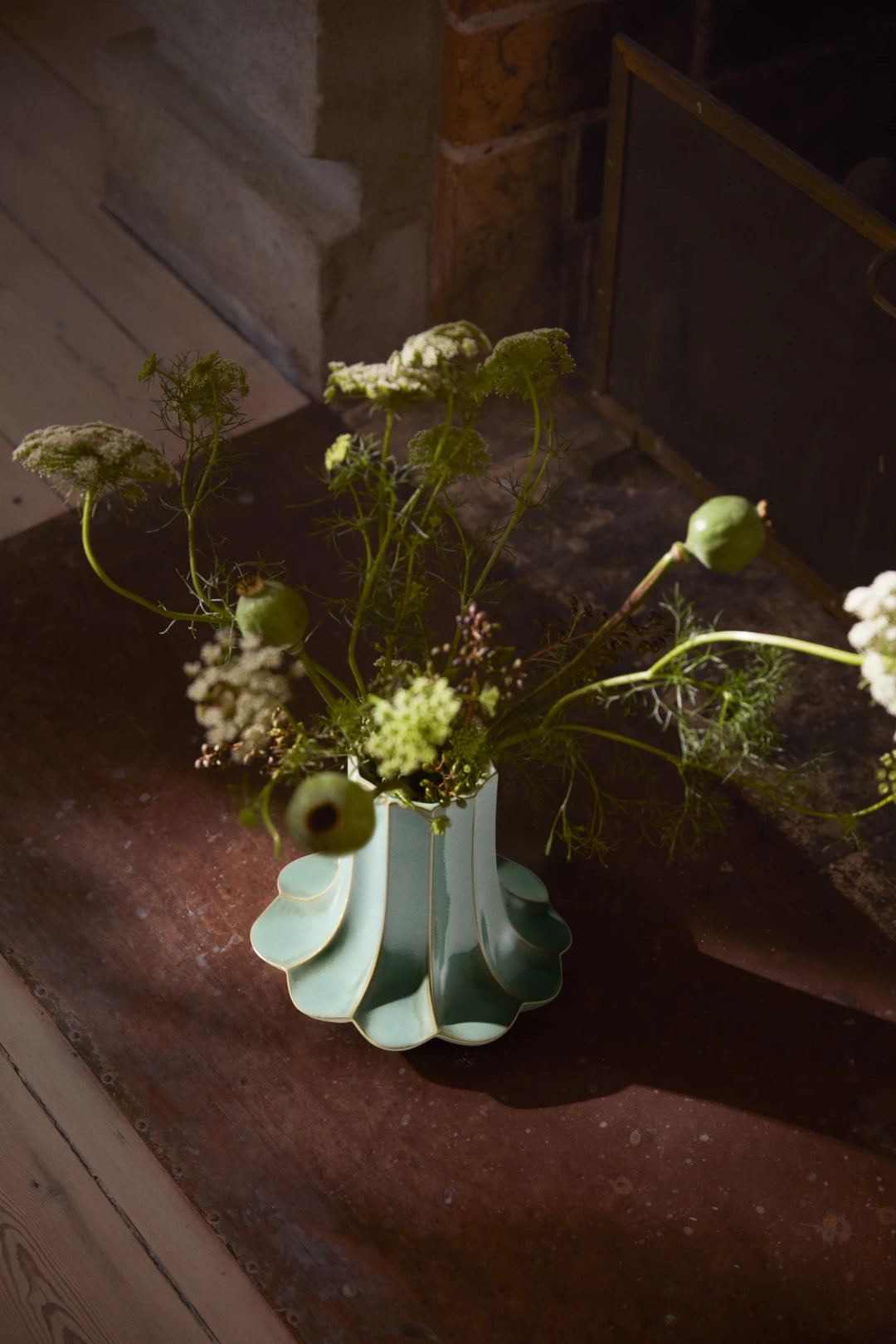 Kantarel vase, 20,5 cm, green