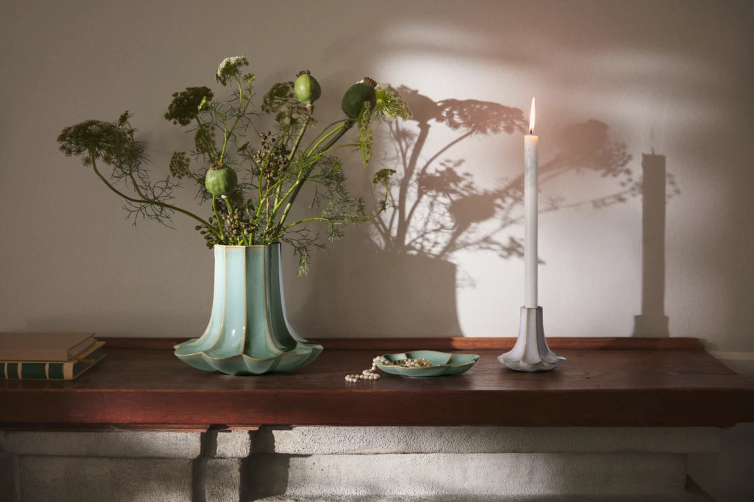 Kantarel vase, 20,5 cm, green