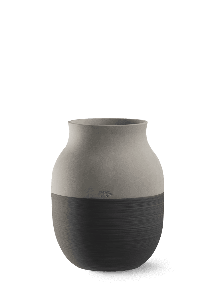 Omaggio Circulare Vase H20 cm Grey, Anthracite grey