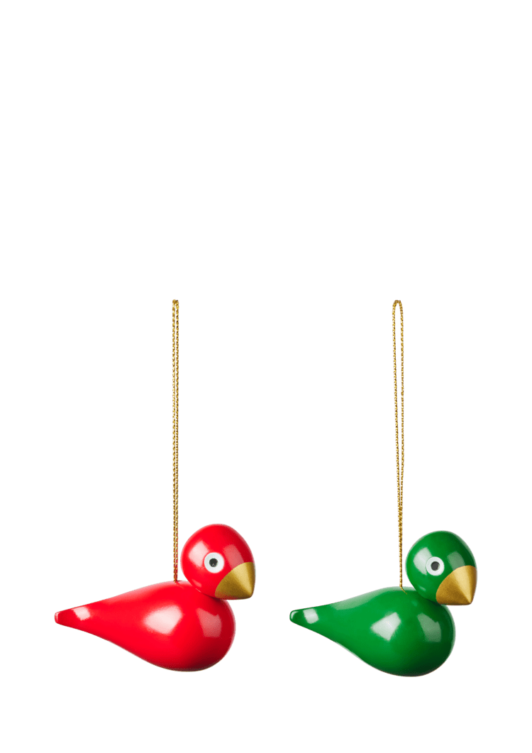 Christmas birds H5 2 pcs. Red/ Green