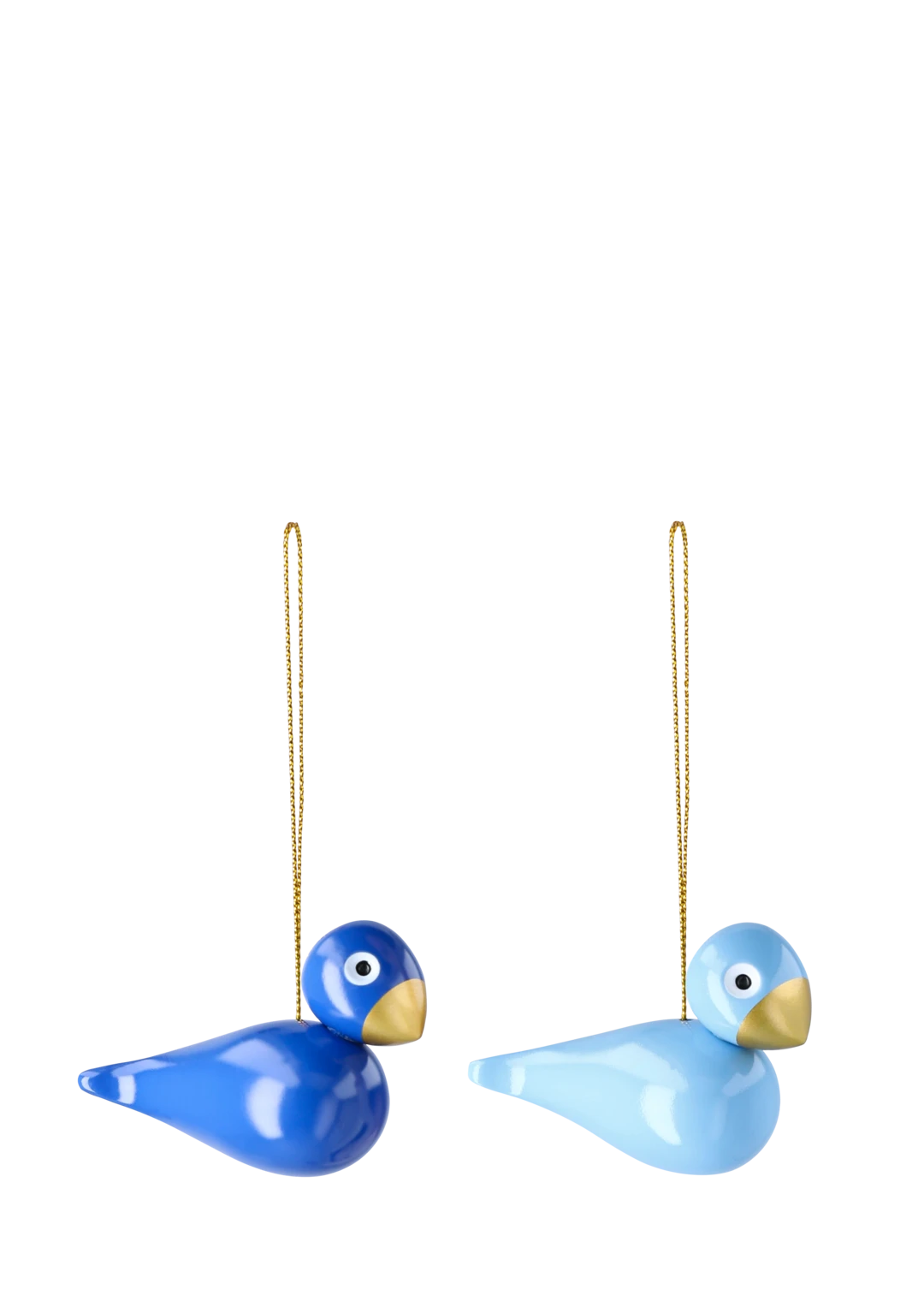 Christmas birds H5 cm / 2 in blue/light blue 2 pcs.