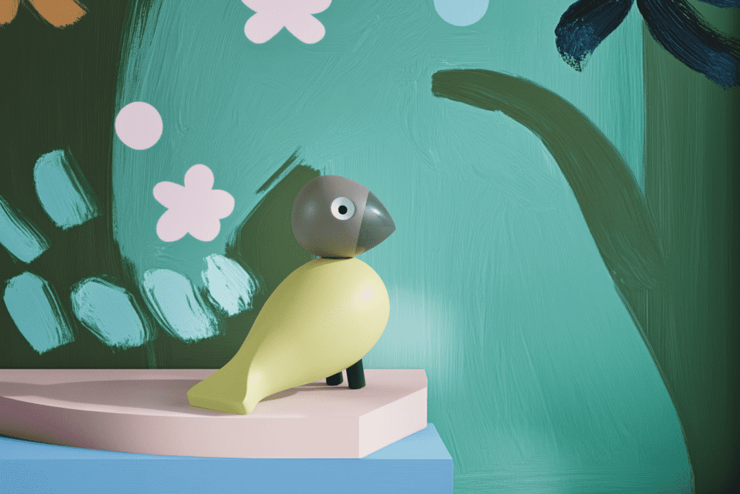 Year Bird Bella 2025 - H4.9" cream/grey