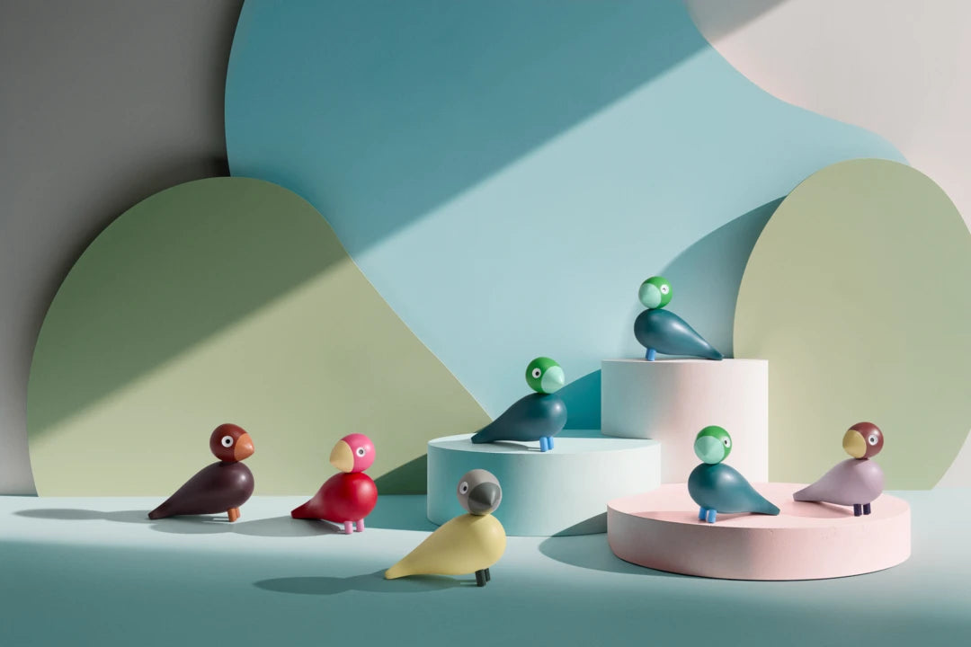 Year Bird Birk 2026 - H12.5cm  Green Dark Green