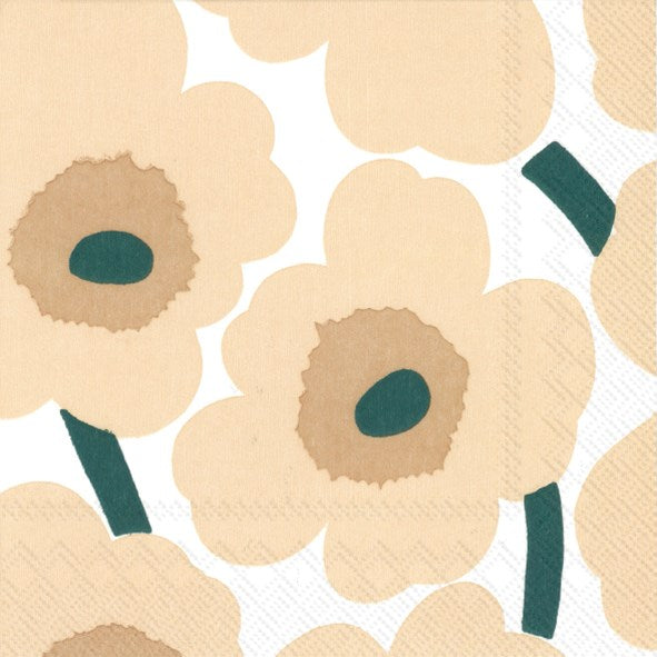 Marimekko paper napkins - Lunch size UNIKKO linen green