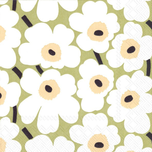 Marimekko paper napkins - Lunch size MINI UNIKKO light green