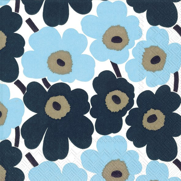Marimekko paper napkins - Lunch size MINI UNIKKO blue