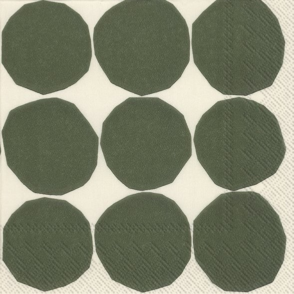 Marimekko paper napkins - Lunch size KIVET white green
