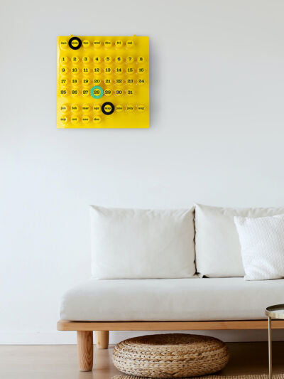 RING-A-DATE – Timeless and Perpetual calendar Yellow *LAST ONE OUT OF PRODUCTION