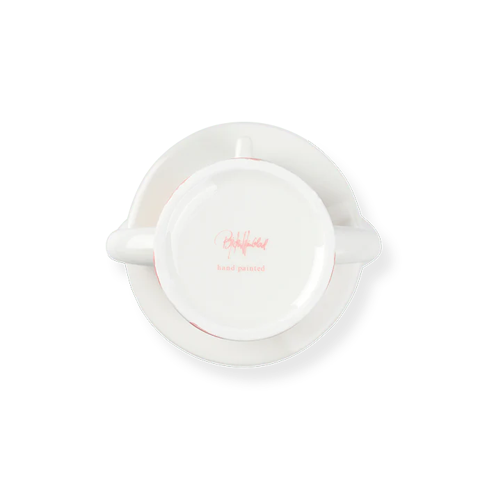 Lady with Hat Vase - H8.1" pink/yellow