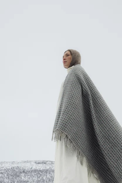 HAVAS blanket 140x180cm+fringes 5/natural wool