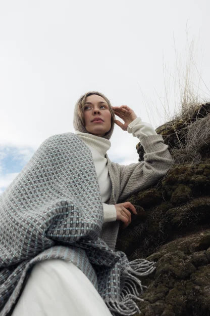 HAVAS blanket 140x180cm+fringes 5/natural wool