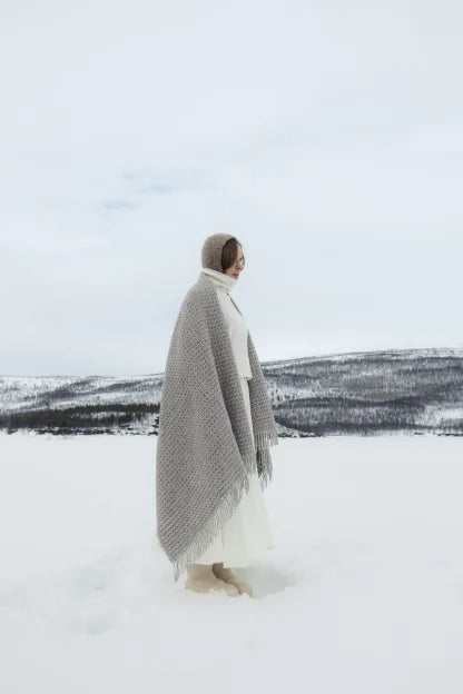 HAVAS blanket 140x180cm+fringes 5/natural wool