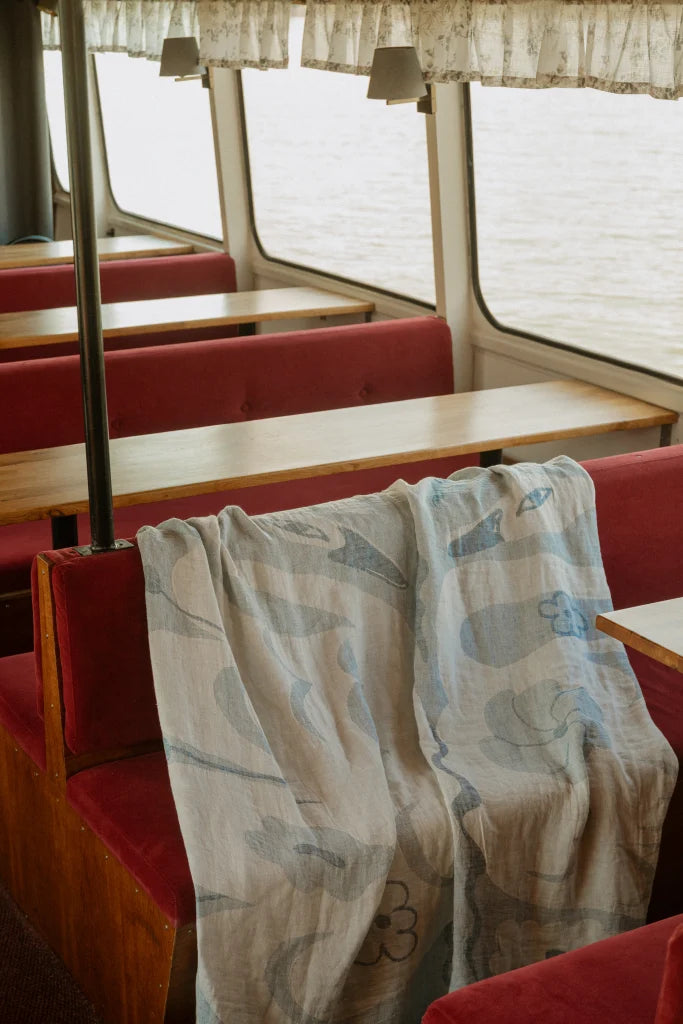 KAKSIN blanket 145x200cm 5/white-blue