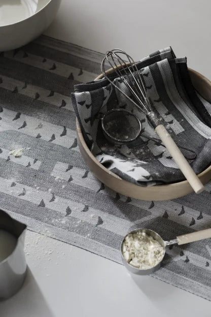 KOIVU towel 46x70cm 9/white-black