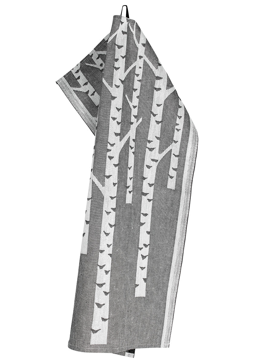 KOIVU towel 46x70cm 9/white-black