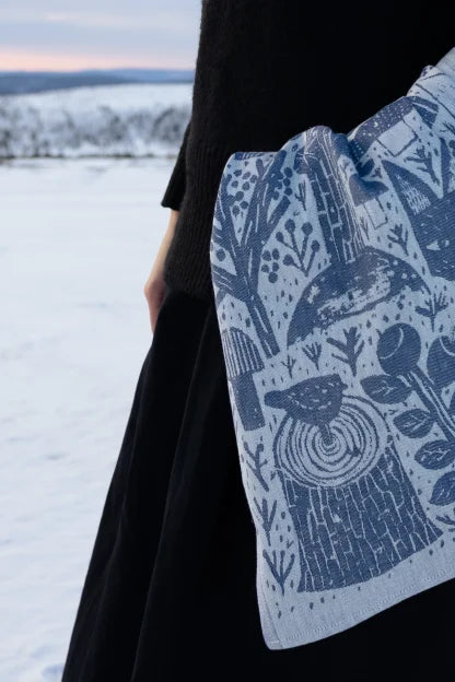 METSIKKÖ towel 46x70cm 73/white-blueberry