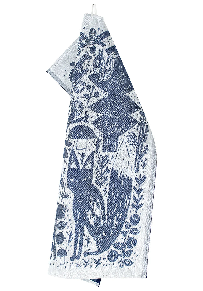 METSIKKÖ towel 46x70cm 73/white-blueberry