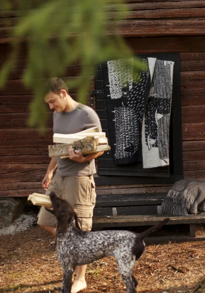 Blanket wool 130x180cm - PÄKÄPÄÄT Sheep -9/black-white