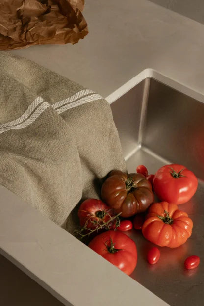VENLA towel 50x70cm 4/melange olive-white