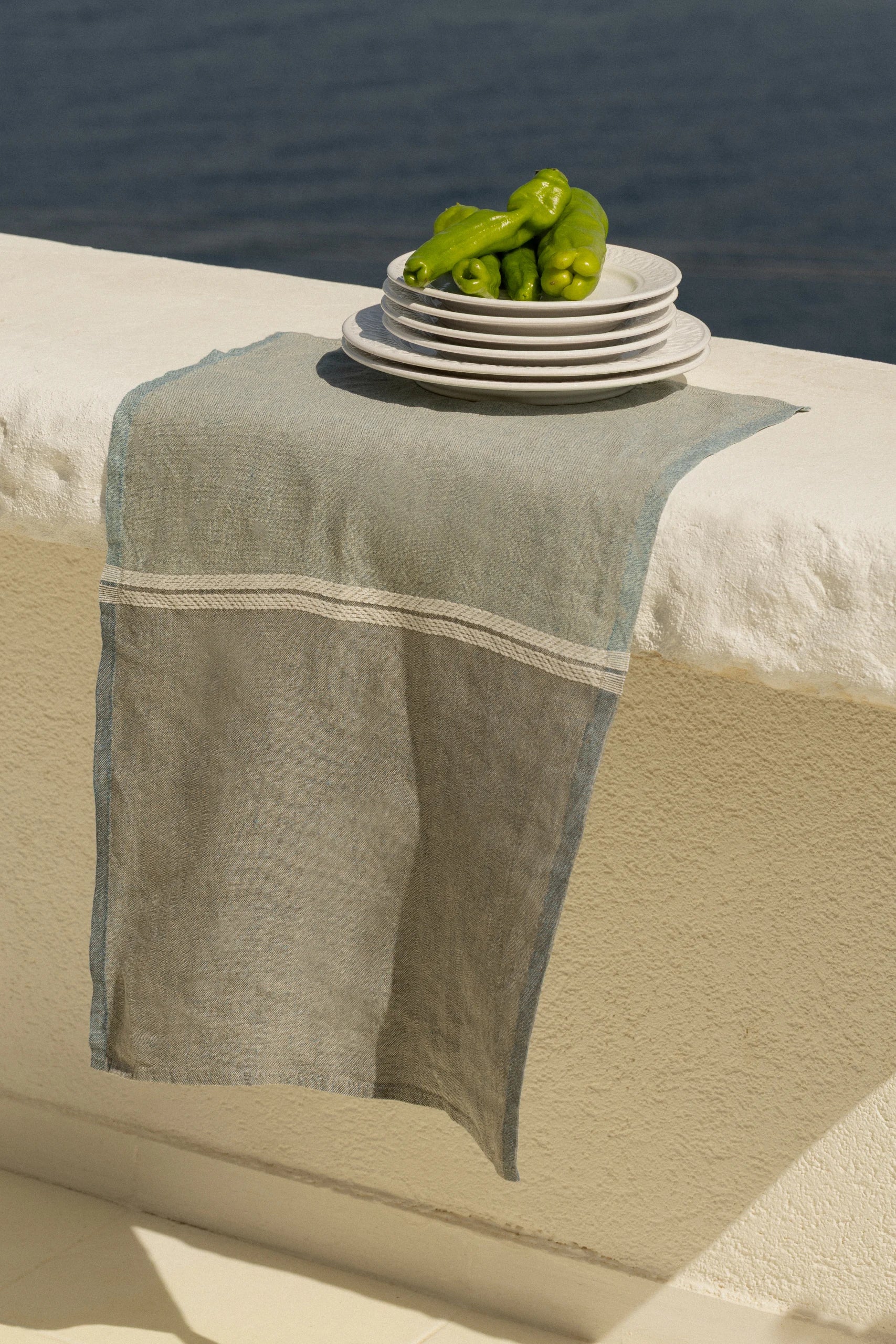 VENLA towel 50x70cm 5/melange blue-white
