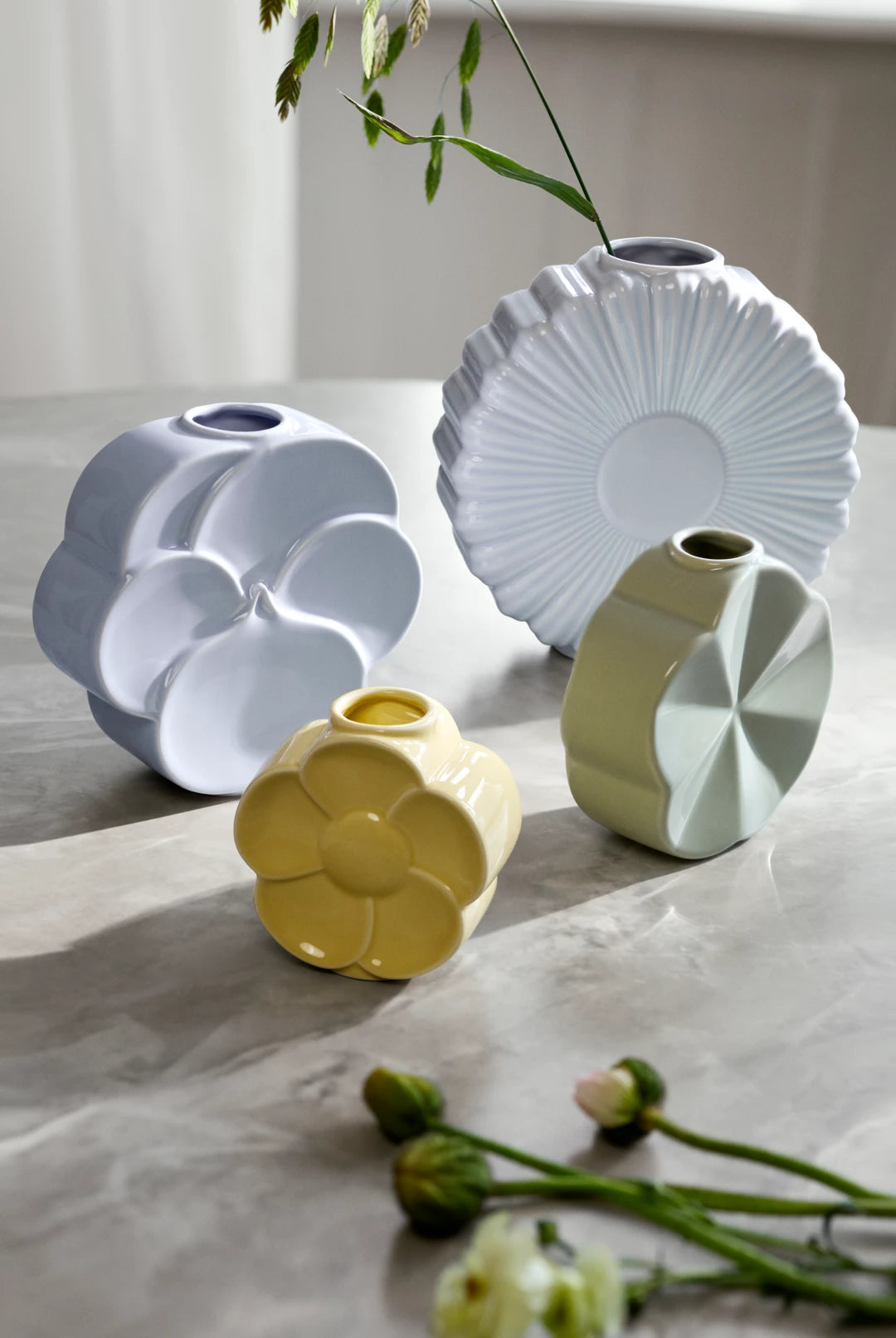 Flower Morning Glory Vase H14 cm Green