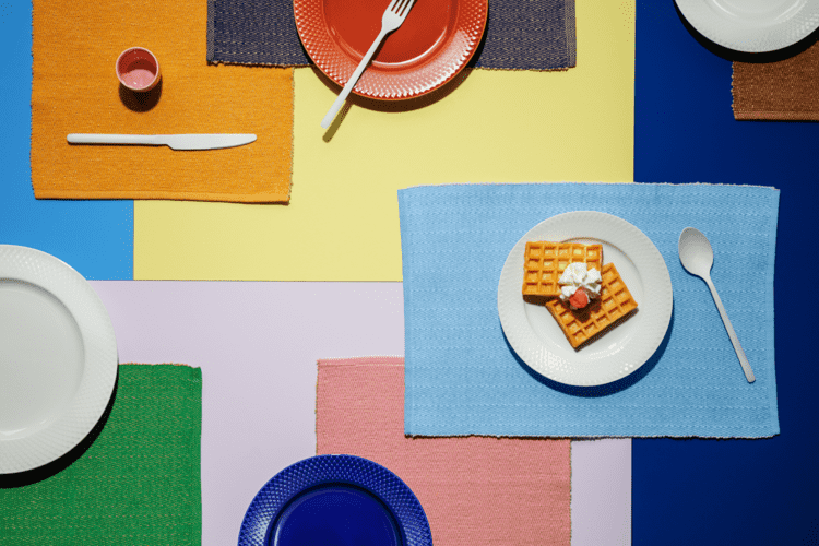 HERRINGBONE TEXTILES Place mat 43x30 cm Turquoise