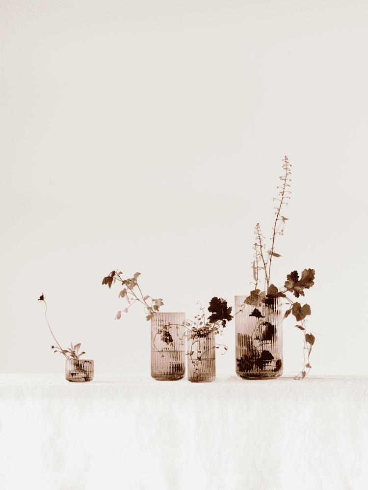 Vase H20 cm Glass Burgundy