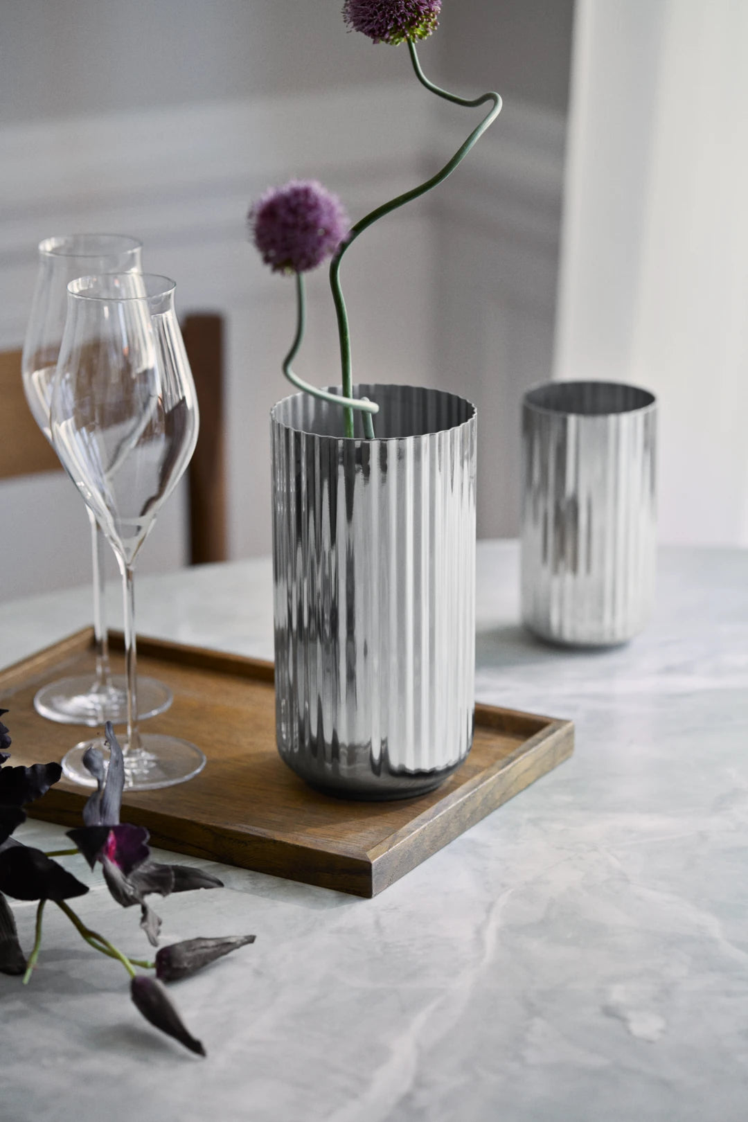 Lyngby Vase H20.5 cm / 8 in steel stainless steel