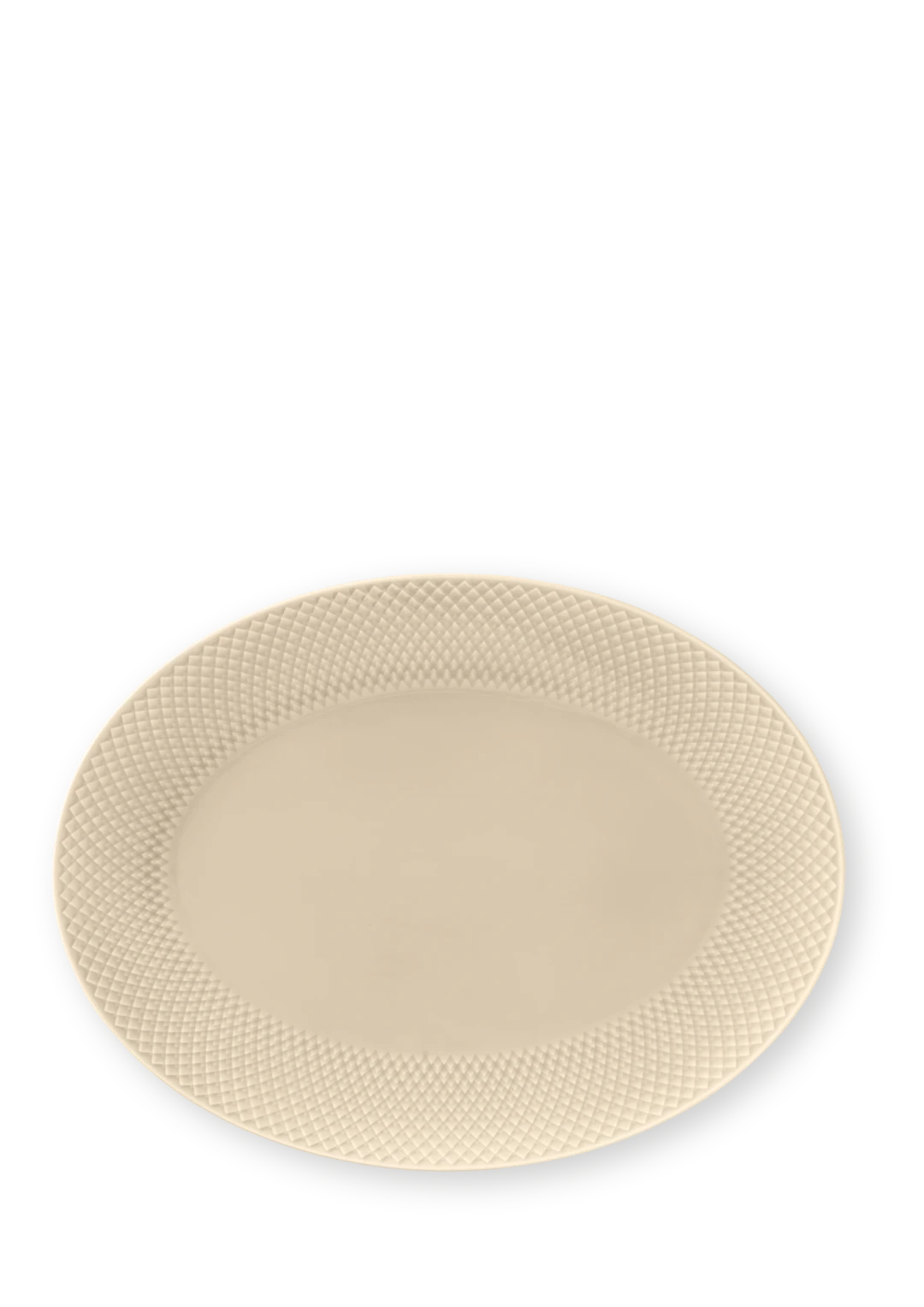 Rhombe Earth Oval Serving Dish 35x26.5 cm White Marble