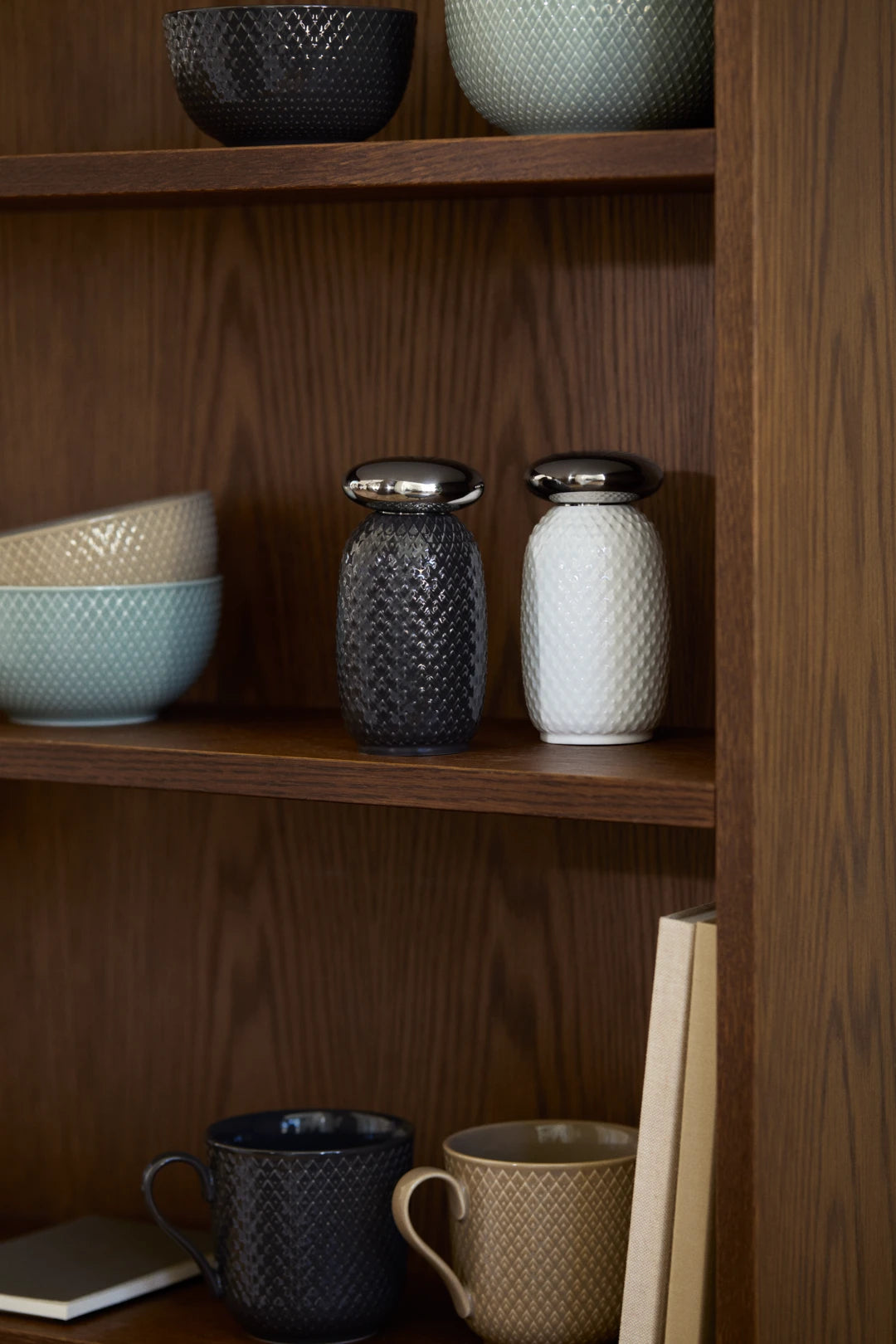 Rhombe Salt and Pepper Sets H13 cm / 5.1 in white/slate