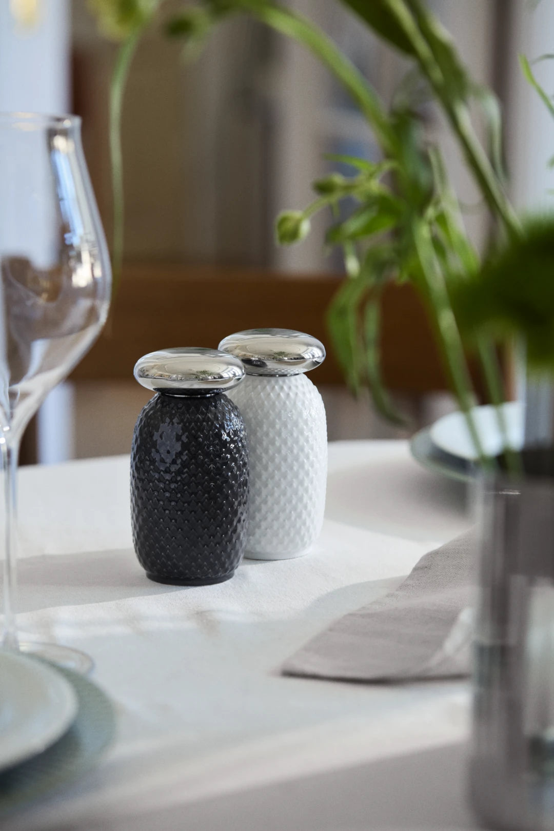 Rhombe Salt and Pepper Sets H13 cm / 5.1 in white/slate