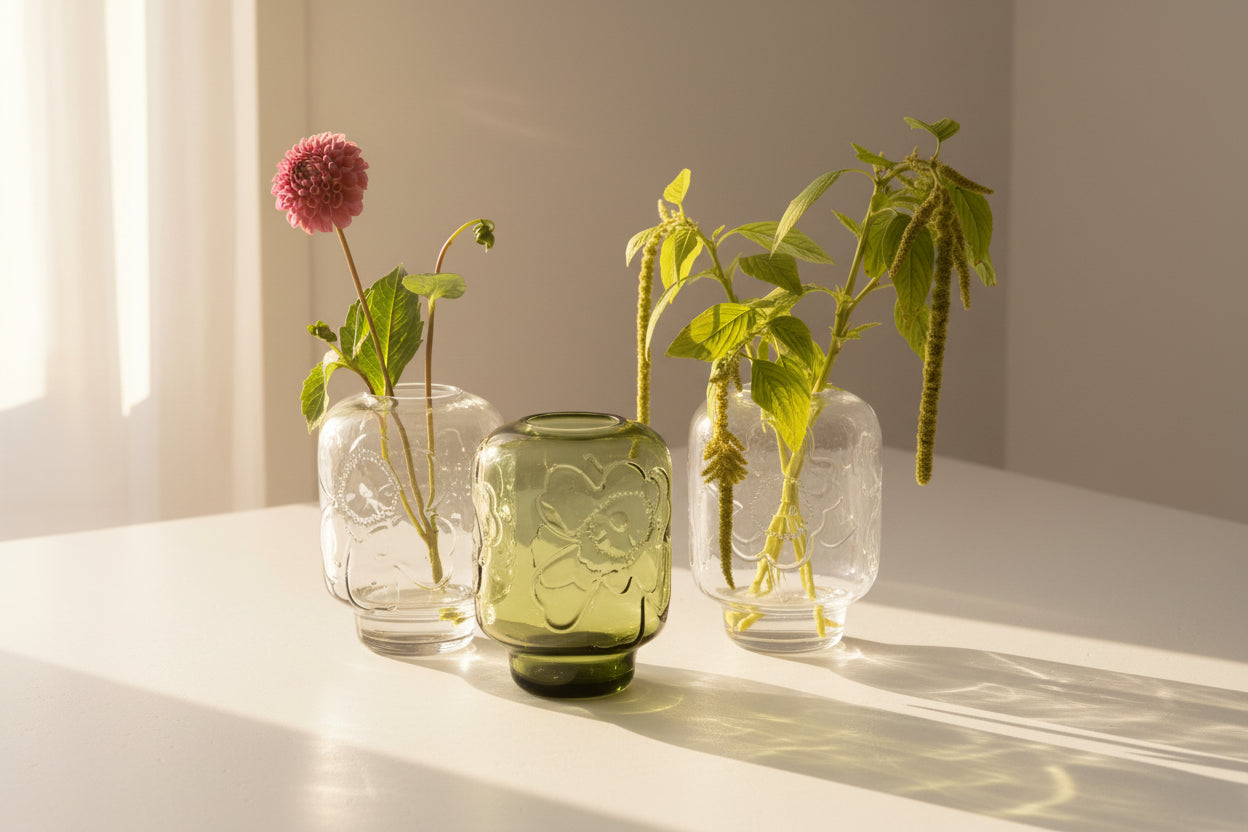 Unikko Vase Glass Misty Grey