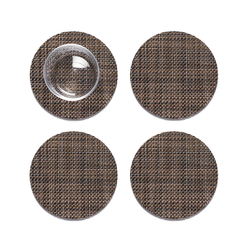 Chilewich Coasters Mini Basketweave (Set of 4) Dark Walnut
