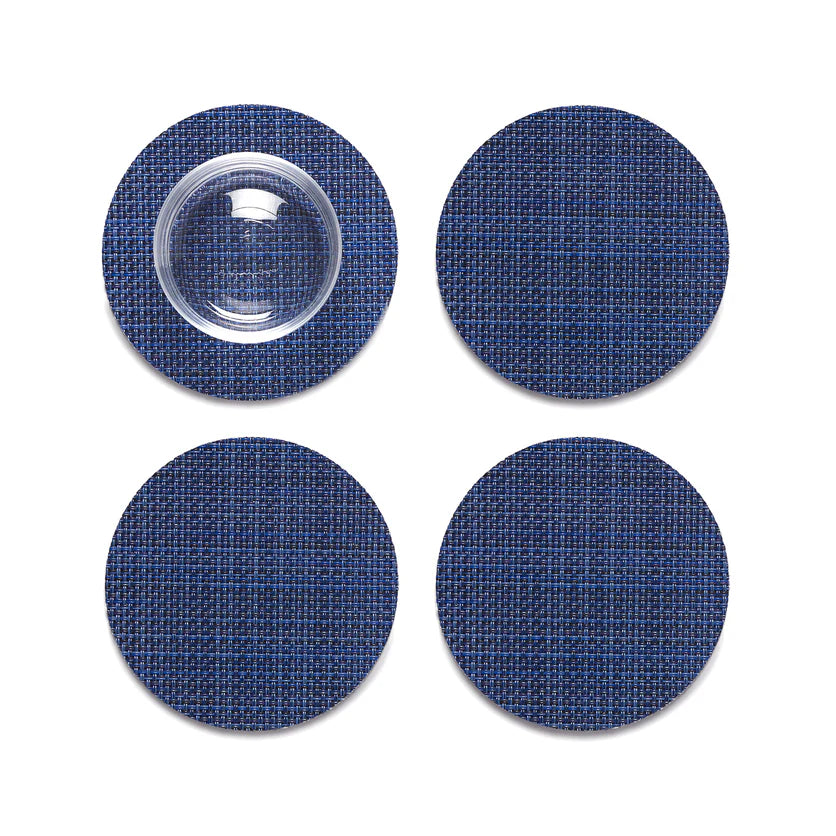 Chilewich Coasters Mini Basketweave (Set of 4) Indigo