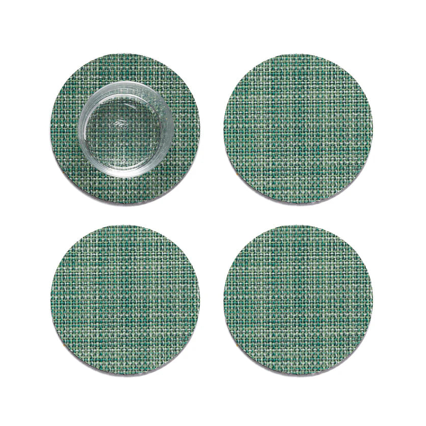 Chilewich Coasters Mini Basketweave (Set of 4) Ivy