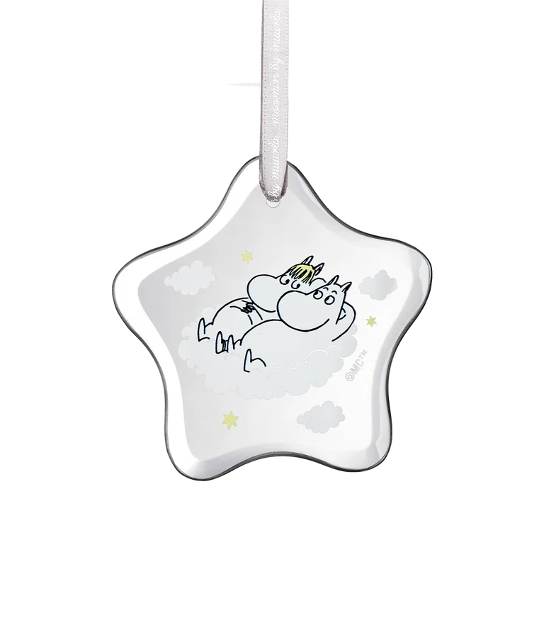 Moomin glass ornament Snorkmaiden and Moomin