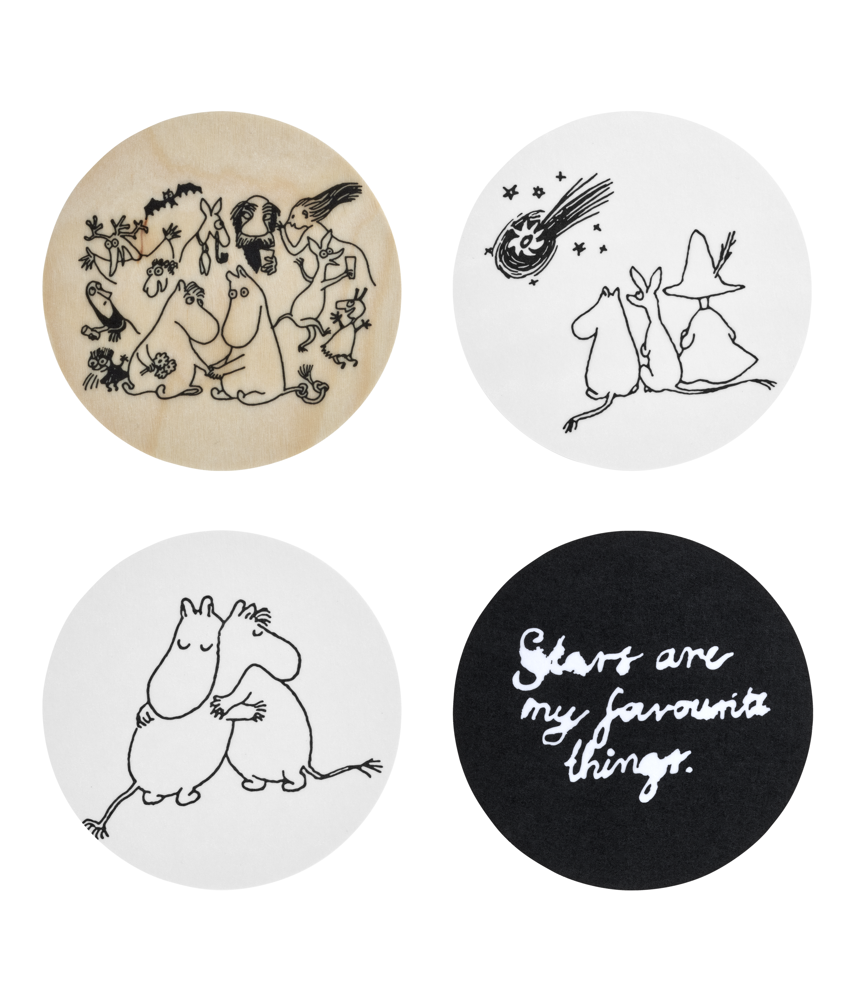 Coasters 4pcs in a tin jar Moomin 80