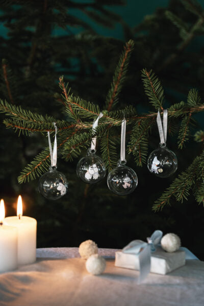Moomin Christmas bauble Let  it Snow 4pcs