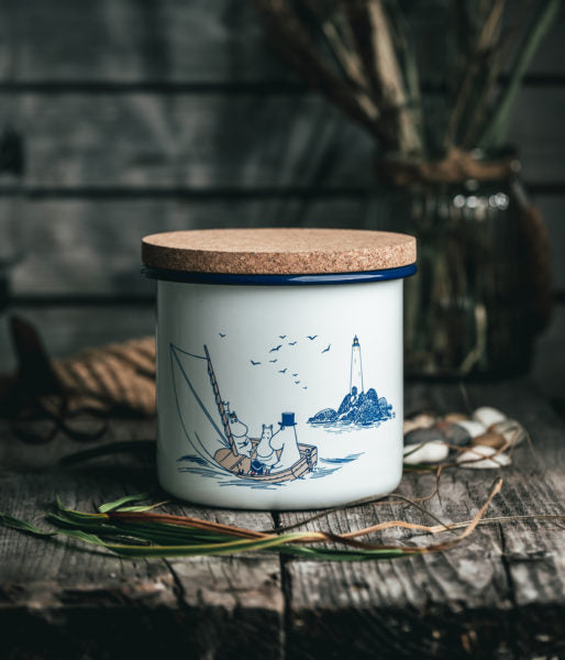 Enamel jar with lid 1,3 L Moomin Sailors