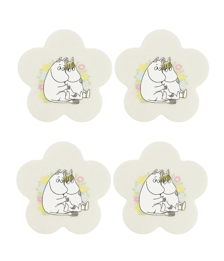 Moomin coasters Flowers 4 pcs/pack