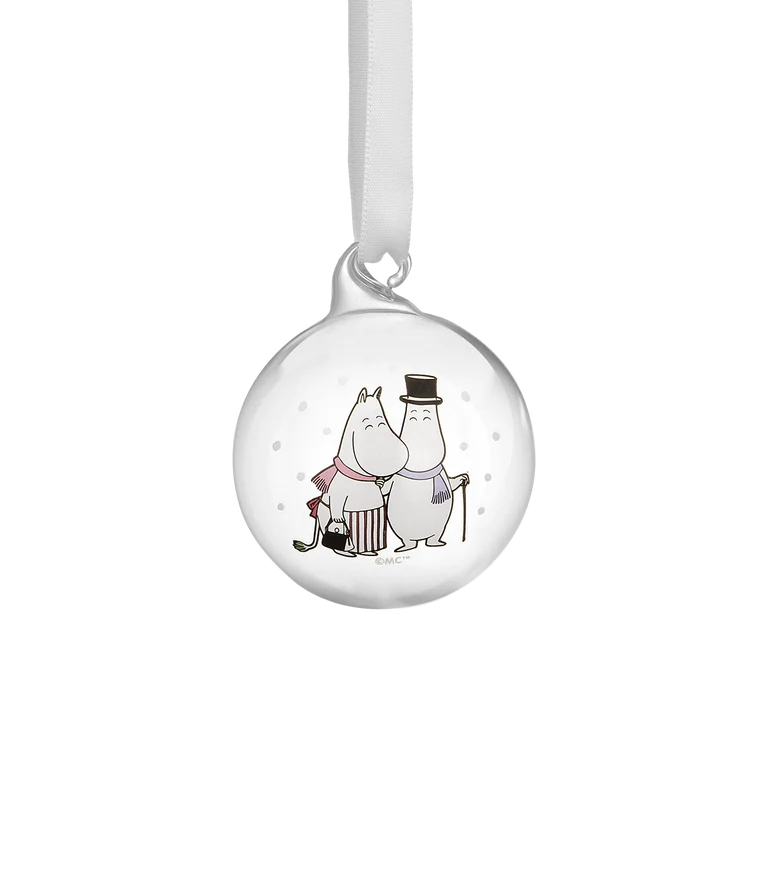 Moomin Christmas bauble Frosty Day 5 cm, Moominmamma and Moominpappa