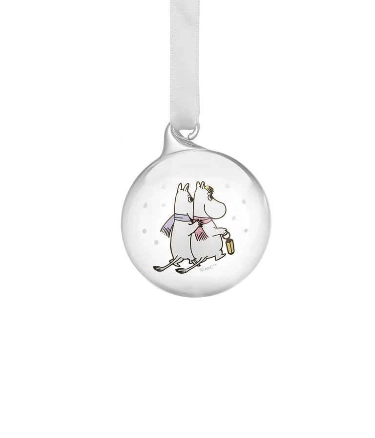 Moomin Christmas bauble Frosty Day 5 cm, Moomintroll and Snorkmaiden