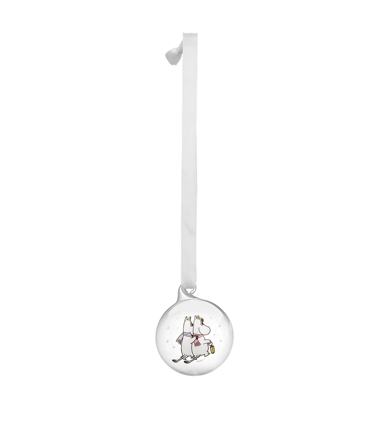 Moomin Christmas bauble Frosty Day 5 cm, Moomintroll and Snorkmaiden
