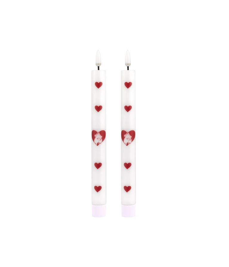 Moomin LED taper candles Heart 2 pcs