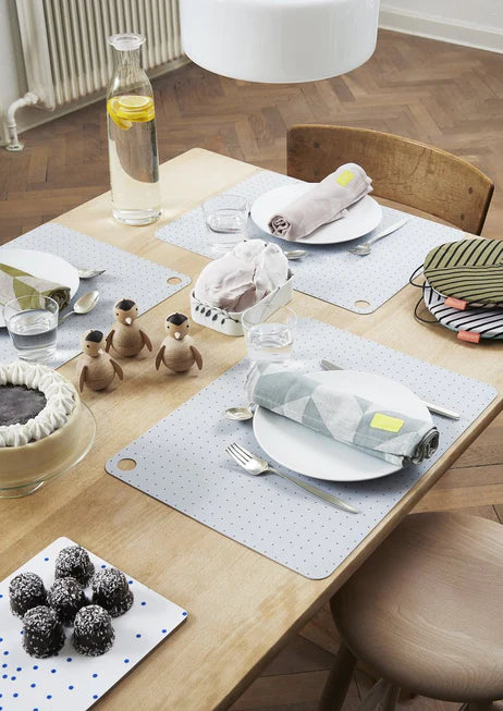 Placemat Grid Dot - Pack of 2 Pale Blue