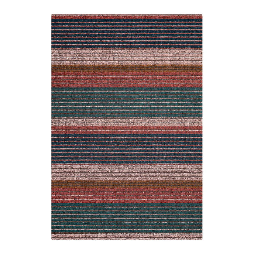 Pleat Stripe Shag Mats - Raspberry
