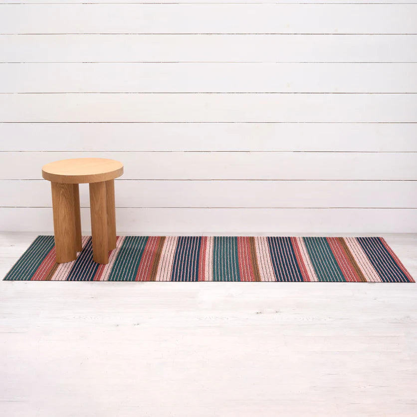 Shag Runner Mat Pleat Stripe Shag Mats - Raspberry 24"x72"